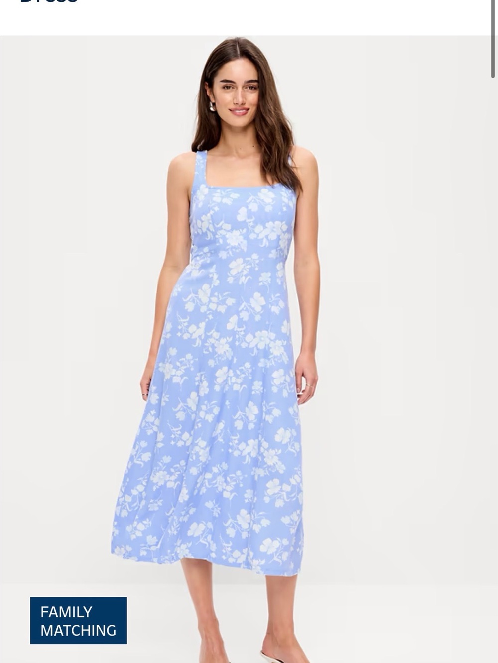 Old Navy Light Blue Floral Square-Neck Maxi Dress